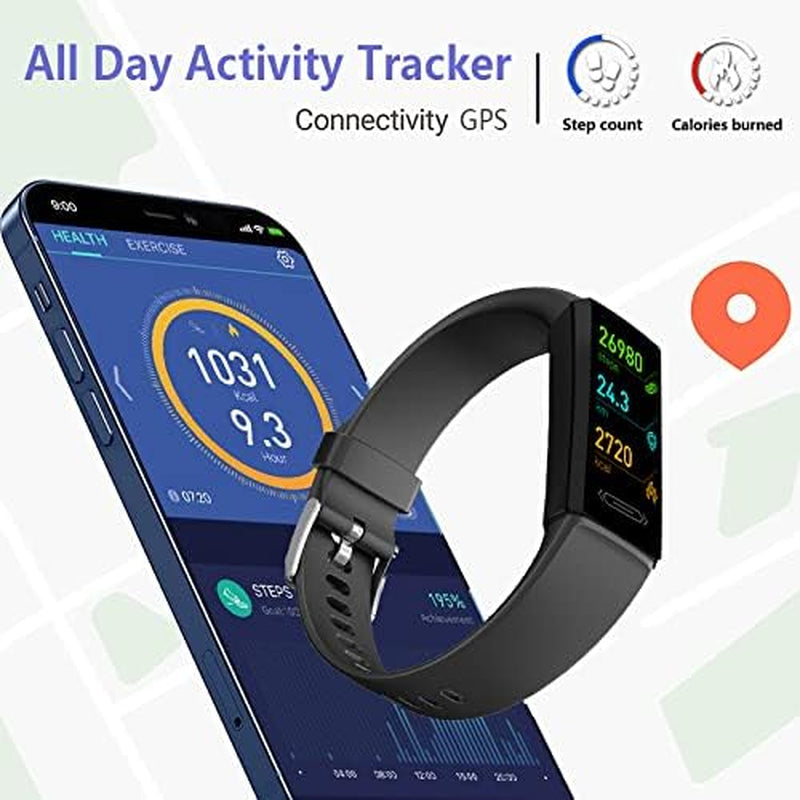 Fitness Activity Tracker,  Temperature Measurement Heart Rate Blood Pressure Monitor IP68 Waterproof Smart Watch,Sleep Tracking Pedometer Calories Counter Health Bracelet for Women Men Kids